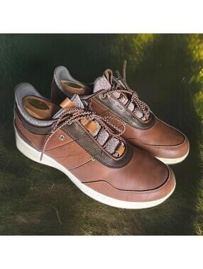 Foot Joy Stratos Mens Size 10 Brown Leather Golf Shoes 50065